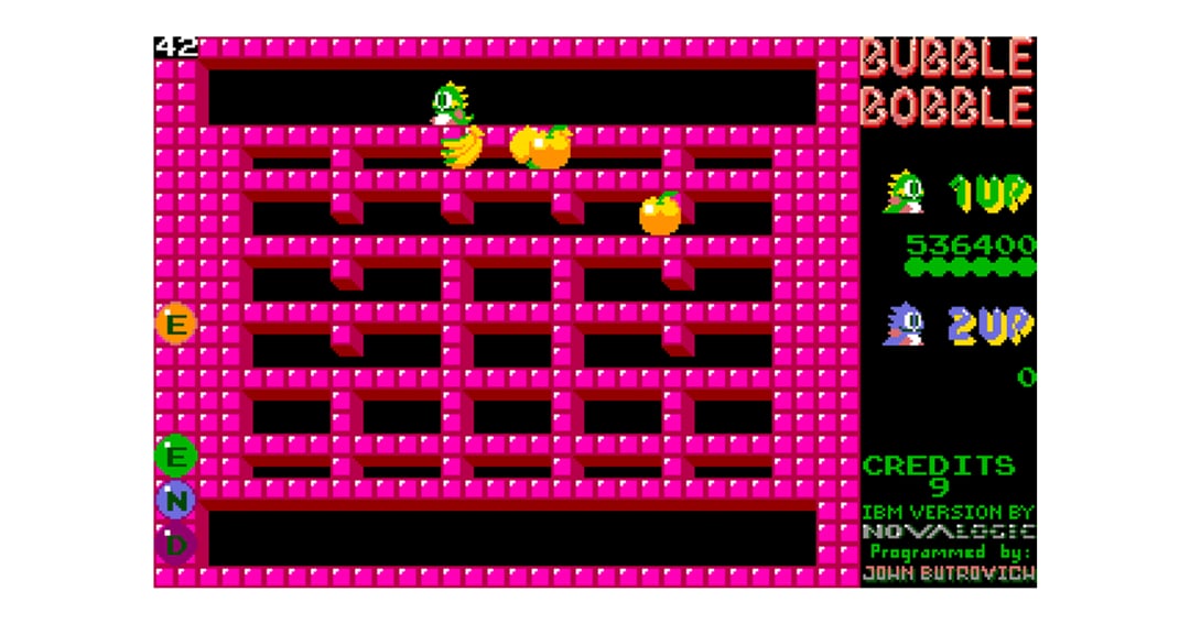 Игра денди для двоих: Bubble Bobble